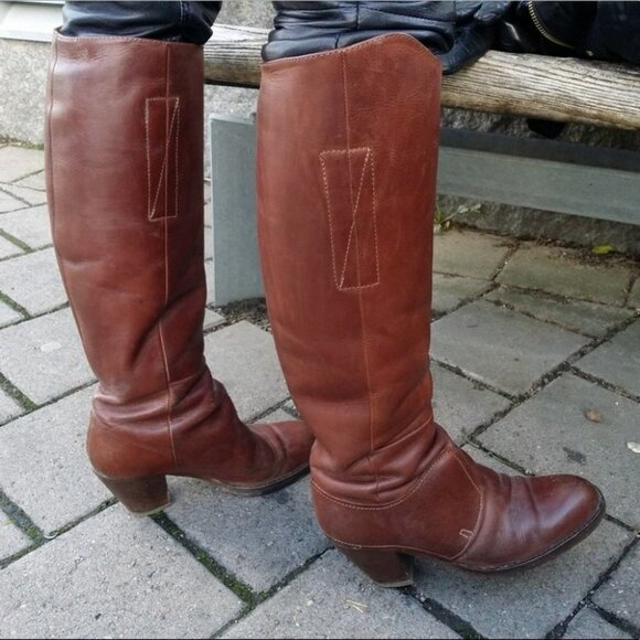 Acne Studio Pistol tall dark brown  heeled boots - Picture 16 of 16